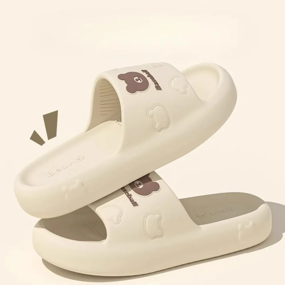 Cute Bear Slippers For Women Summer Feeling Soft Platform Non-Slip Sandals Antislip Indoor Outdoor Slippers kawaii Gifts for Women Men