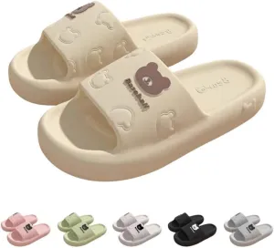 Cute Bear Slippers For Women Summer Feeling Soft Platform Non-Slip Sandals Antislip Indoor Outdoor Slippers kawaii Gifts for Women Men