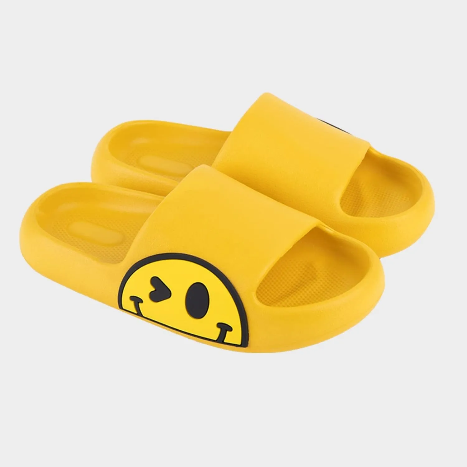 Cute Happy Face Slippers for Women Men, Retro Soft Plush Warm Cushioned Lightweight Non-Slip House Slippers Cozy Indoor Outdoor Slippers
