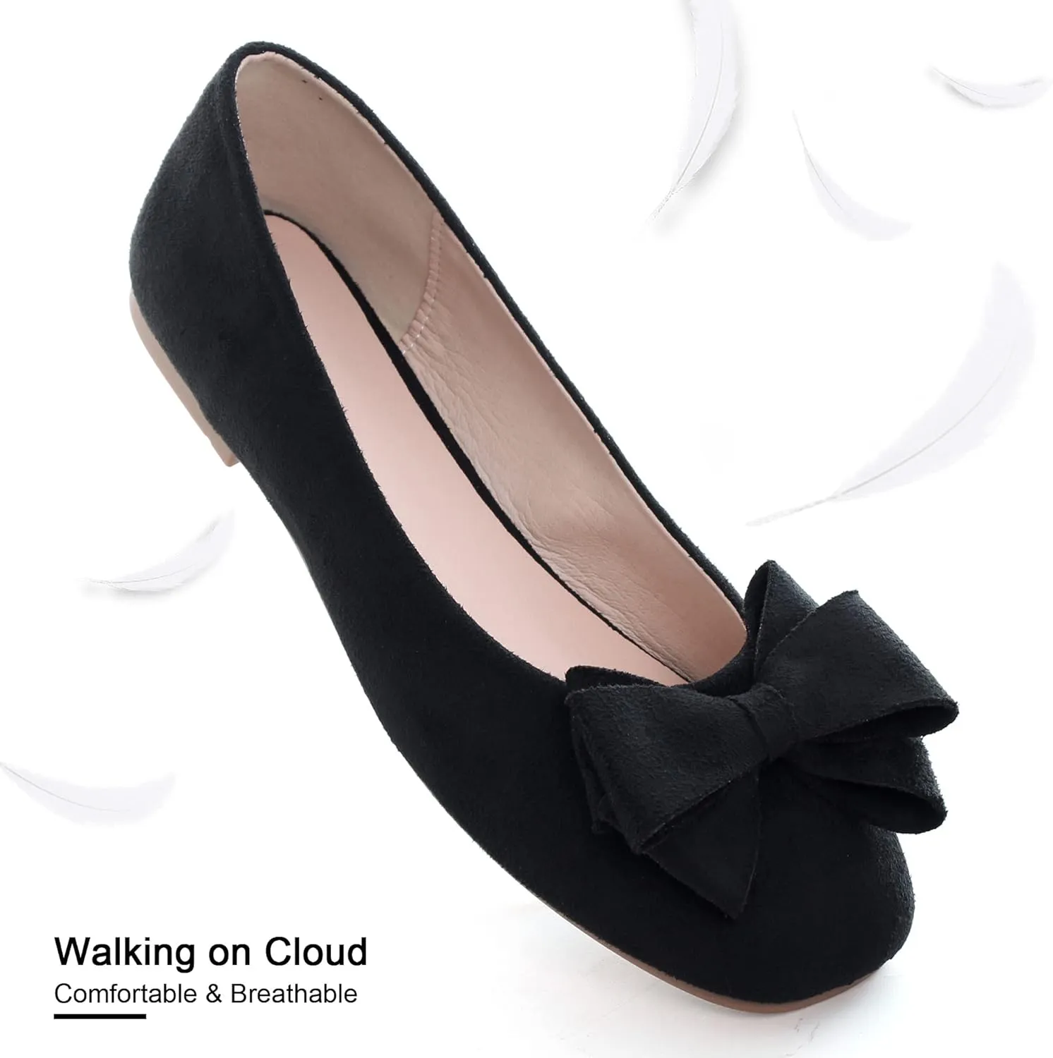 Dear Time Women's Flats Shoes Bowknot Dressy Ballets Loafers Wedding Business Casual Walking Shoes
