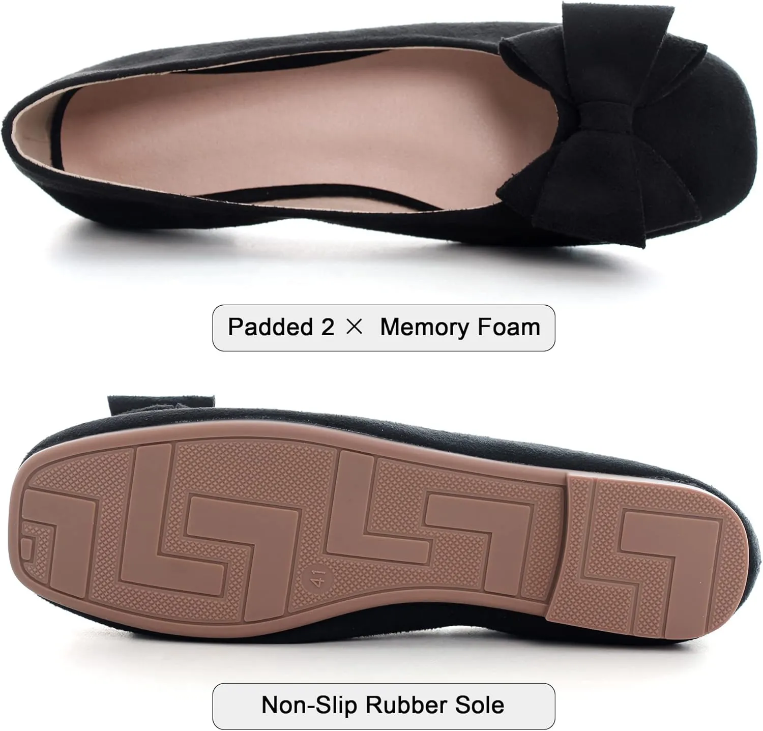 Dear Time Women's Flats Shoes Bowknot Dressy Ballets Loafers Wedding Business Casual Walking Shoes