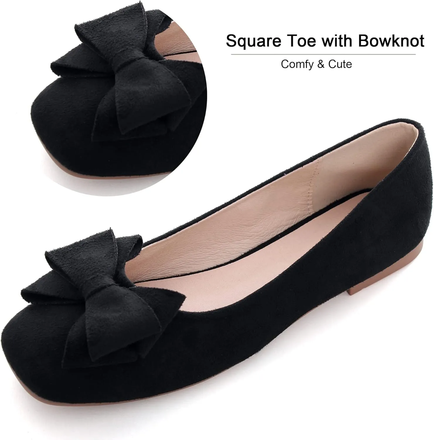 Dear Time Women's Flats Shoes Bowknot Dressy Ballets Loafers Wedding Business Casual Walking Shoes