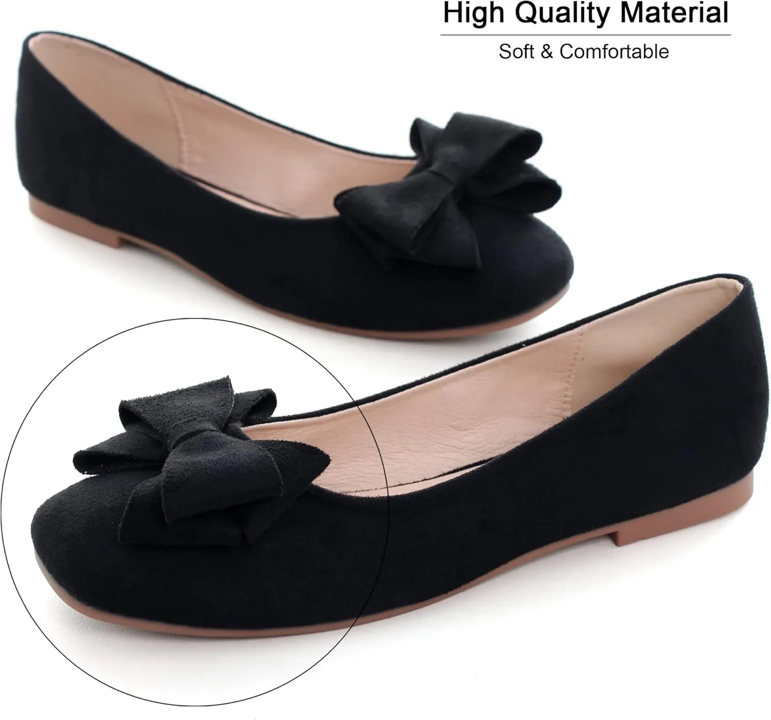 Dear Time Women's Flats Shoes Bowknot Dressy Ballets Loafers Wedding Business Casual Walking Shoes