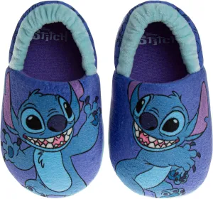 Disney Kids Lilo and Stitch Slippers for Girls - Stitch Plush Warm Soft Aline Comfy Lightweight House Shoes (5-10 toddler / 11-12 little kid)