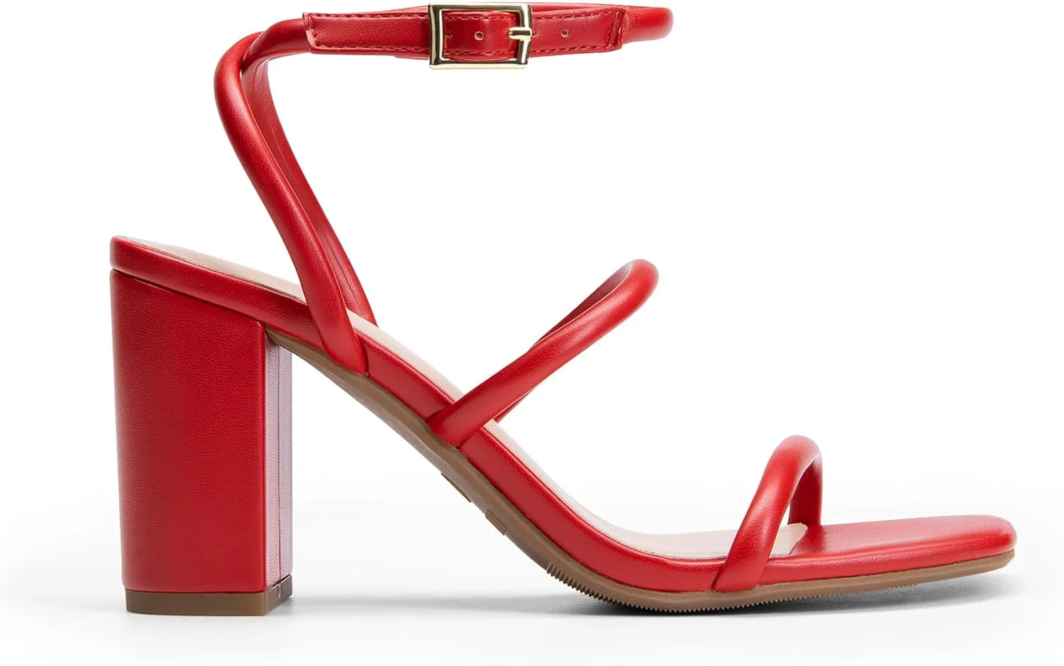 DREAM PAIRS Women Heels Chunky Square Open Toe Strappy Ankle Strap Block High Heeled Sandals for Dressy Wedding Comfortable Shoes