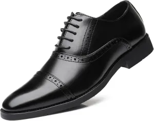 Dress Shoes for Men Fashion Classic Lace-up Pointed-Toe Formal Tuxedo Shoes Business Wedding Wingtip Oxford Shoes