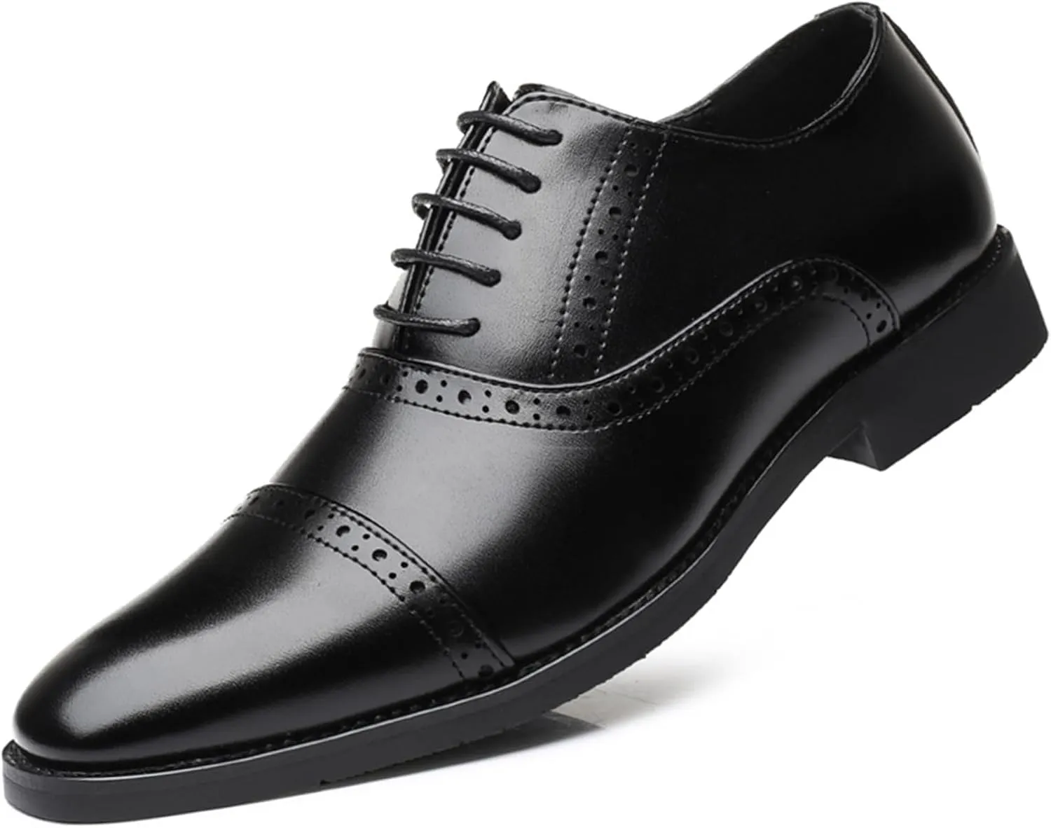 Dress Shoes for Men Fashion Classic Lace-up Pointed-Toe Formal Tuxedo Shoes Business Wedding Wingtip Oxford Shoes