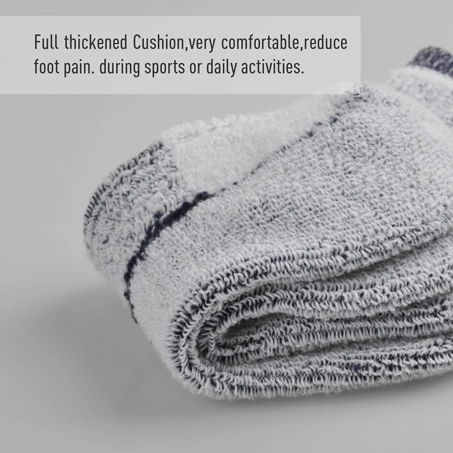 ECOEY Men's Merino Wool Cushioned Hiking Trekking Socks 4 Pairs, Quarter Length with Moisture Wicking