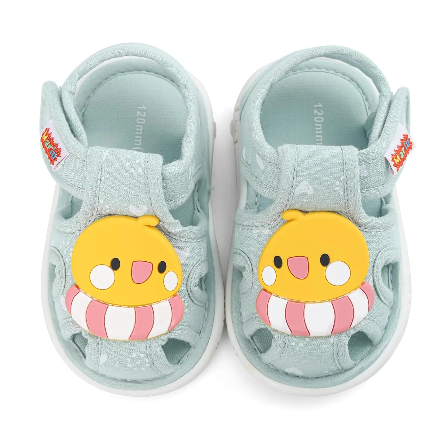 ESTAMICO Baby Boys Girls Sandals Cute Animal Summer Shoes Breathable Non Slip First Walker, 18-24 Months Toddler, Light Blue