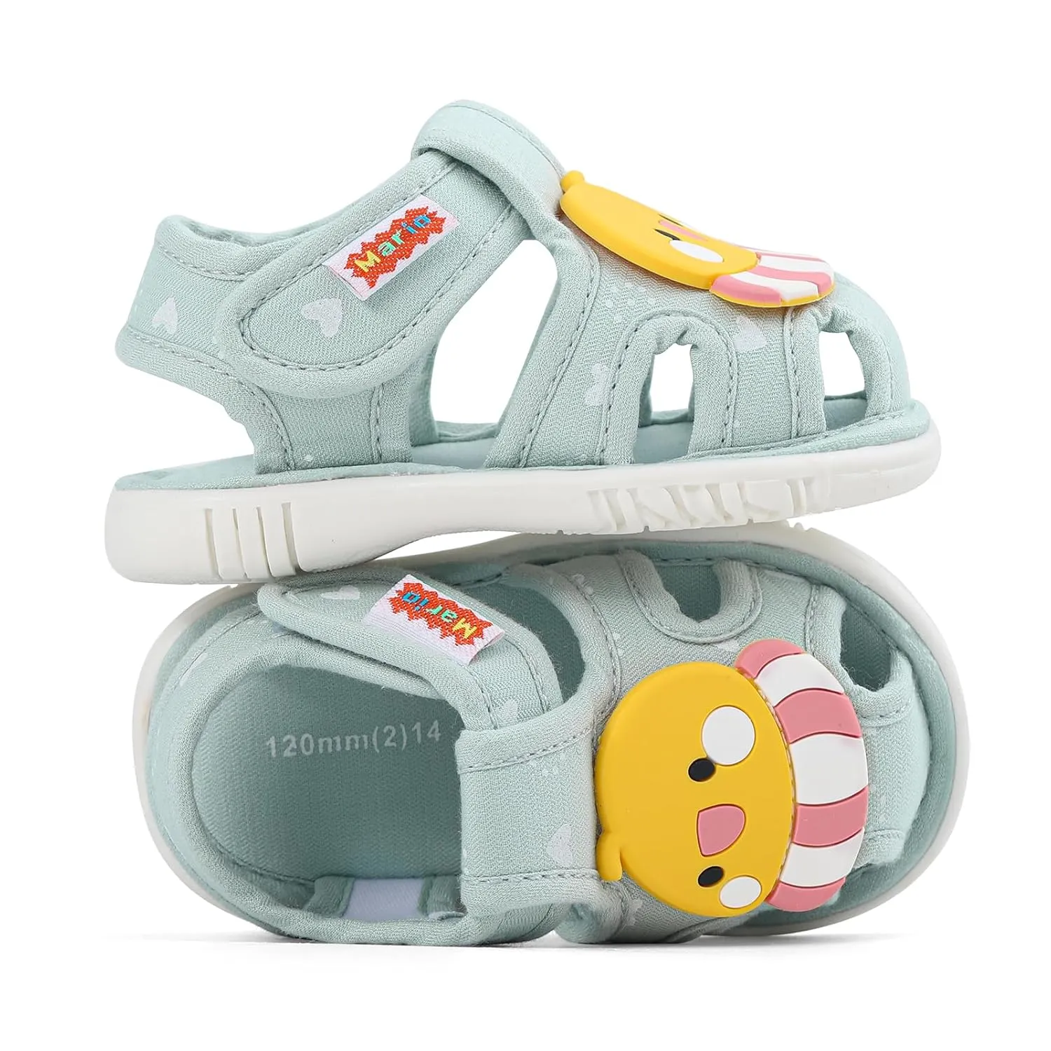 ESTAMICO Baby Boys Girls Sandals Cute Animal Summer Shoes Breathable Non Slip First Walker, 18-24 Months Toddler, Light Blue