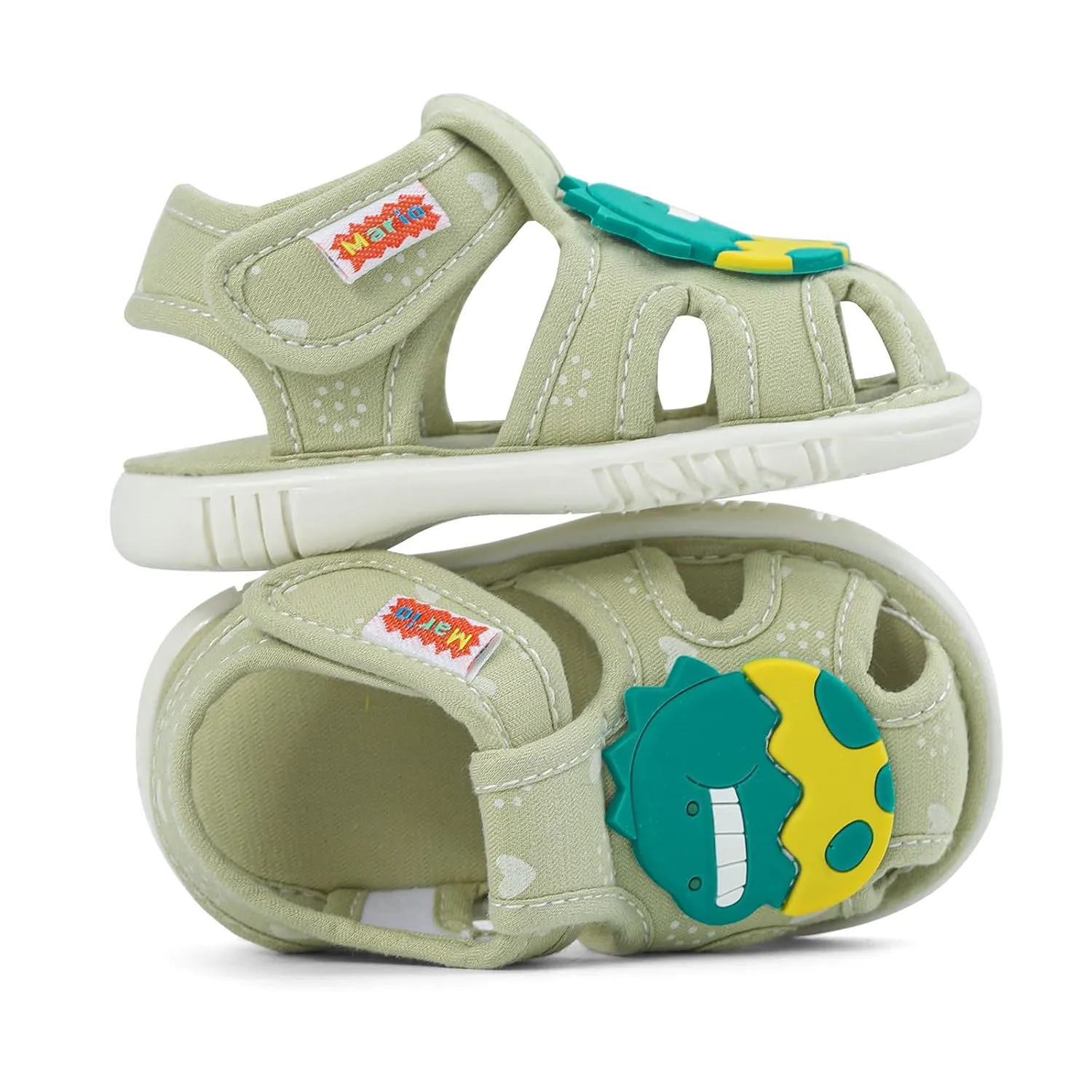 ESTAMICO Baby Boys Girls Sandals Cute Animal Summer Shoes Breathable Non Slip First Walker, 6-9 Months Infant, Green