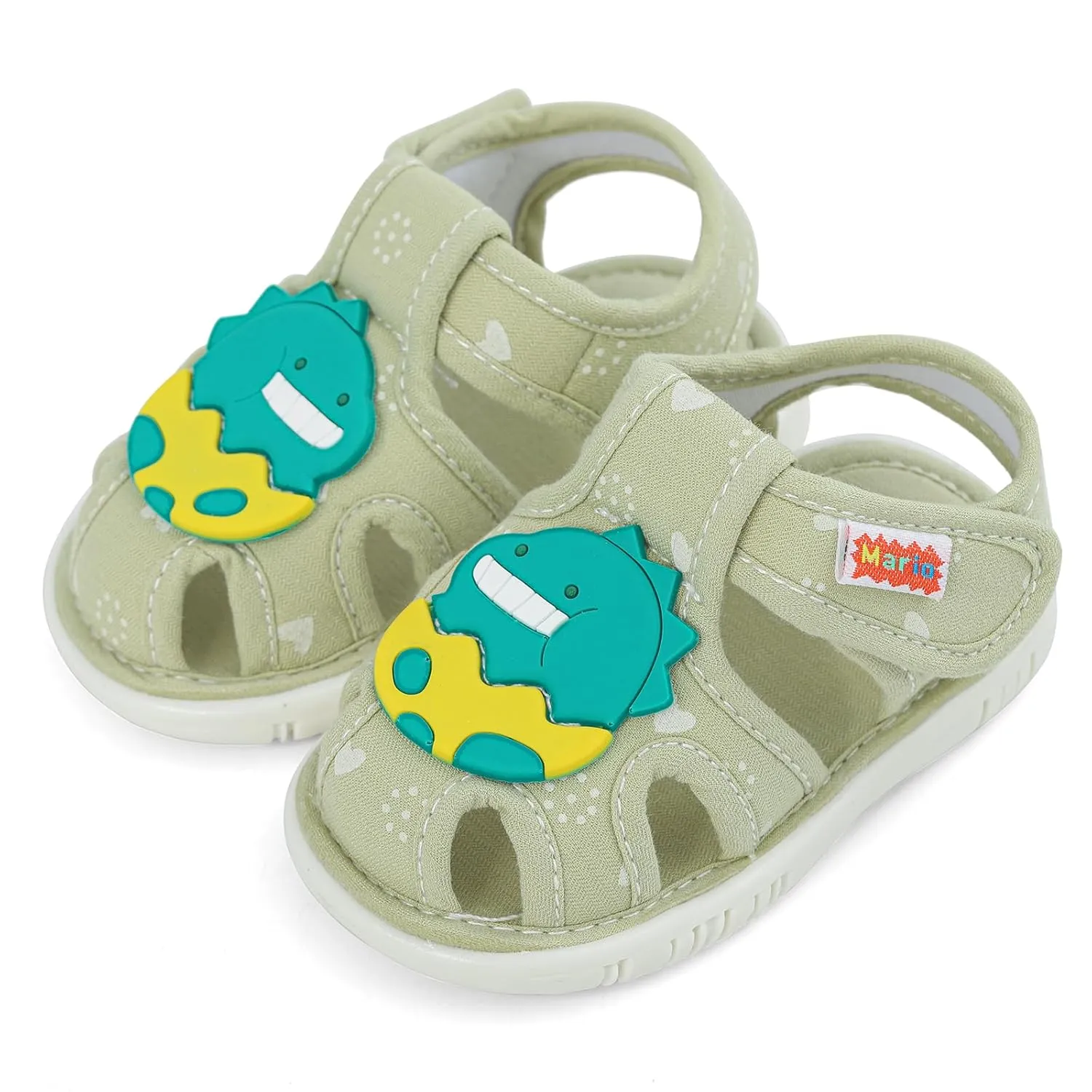 ESTAMICO Baby Boys Girls Sandals Cute Animal Summer Shoes Breathable Non Slip First Walker, 6-9 Months Infant, Green