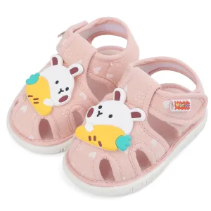 ESTAMICO Baby Girls Boys Sandals Cute Animal Summer Shoes Breathable Non Slip First Walker, 3-6 Months Infant, Pink