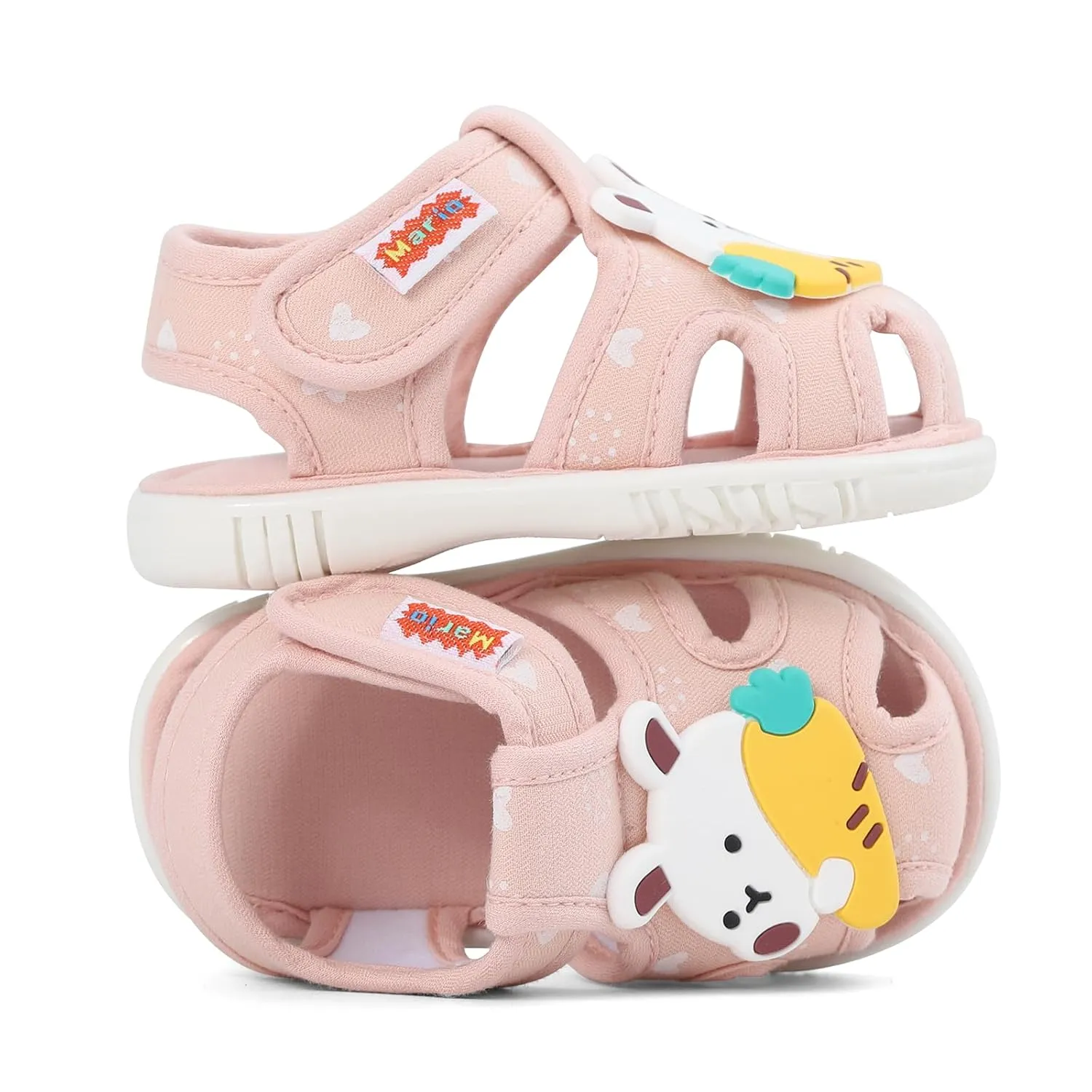 ESTAMICO Baby Girls Boys Sandals Cute Animal Summer Shoes Breathable Non Slip First Walker, 3-6 Months Infant, Pink