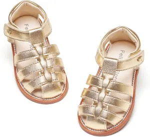Felix & Flora Toddler Girls Sandals Flower Girl Shoes Soft Rubber Princess Summer Flat Shoes