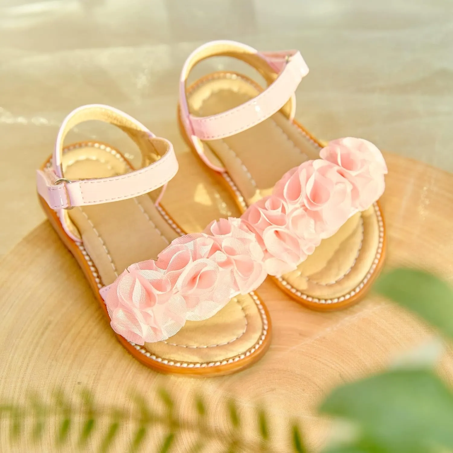 Felix & Flora Toddler Girls Sandals Soft Rubber Flats Summer Baby Flower Girl Shoes.