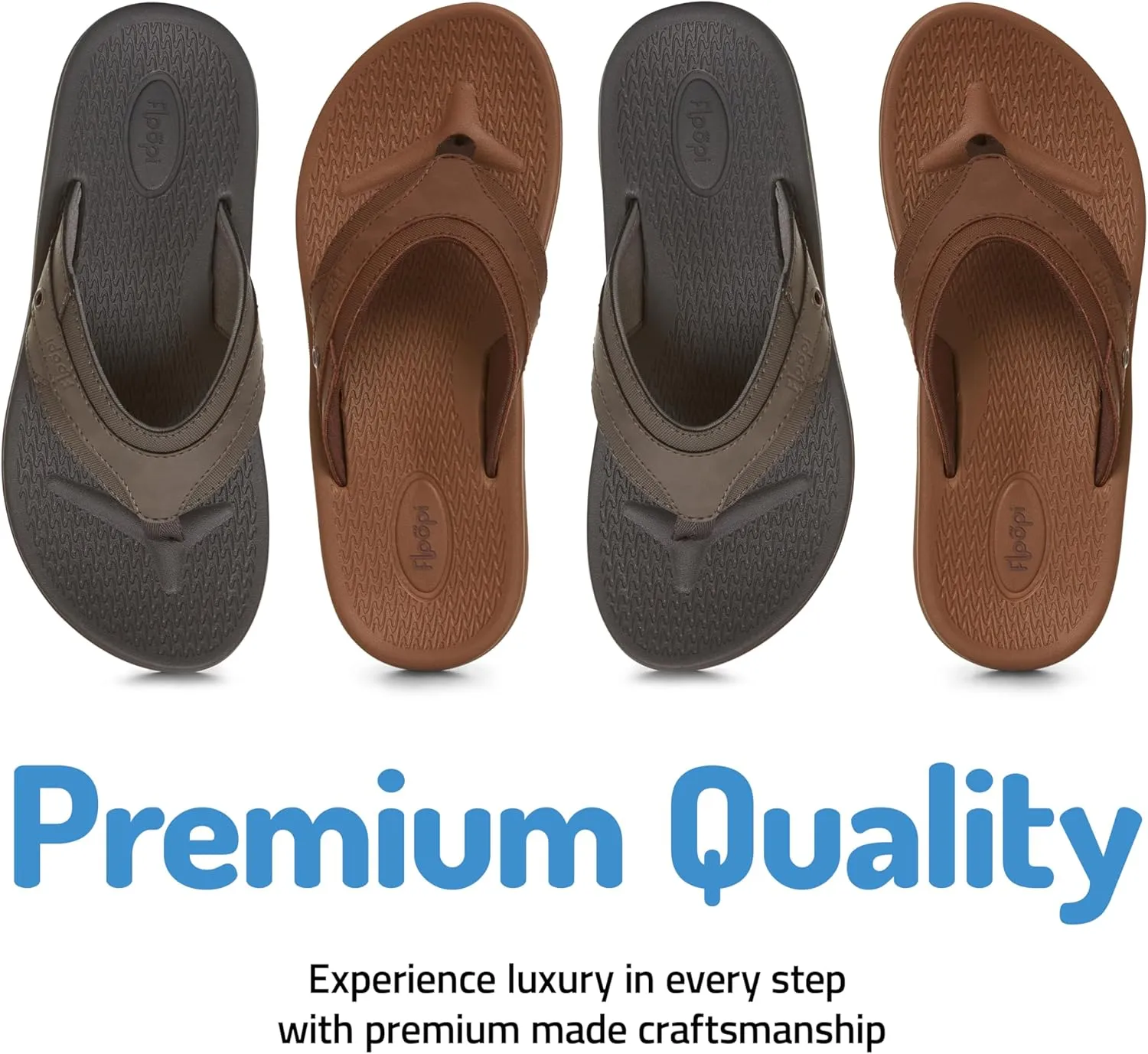 Floopi Flip Flops for Men Texture Soft EVA Footbed Men Beach Sandals With Soft Webbing Toe Post Comfort Fit Sandals with Indoor & Outdoor Anti Skid Soles