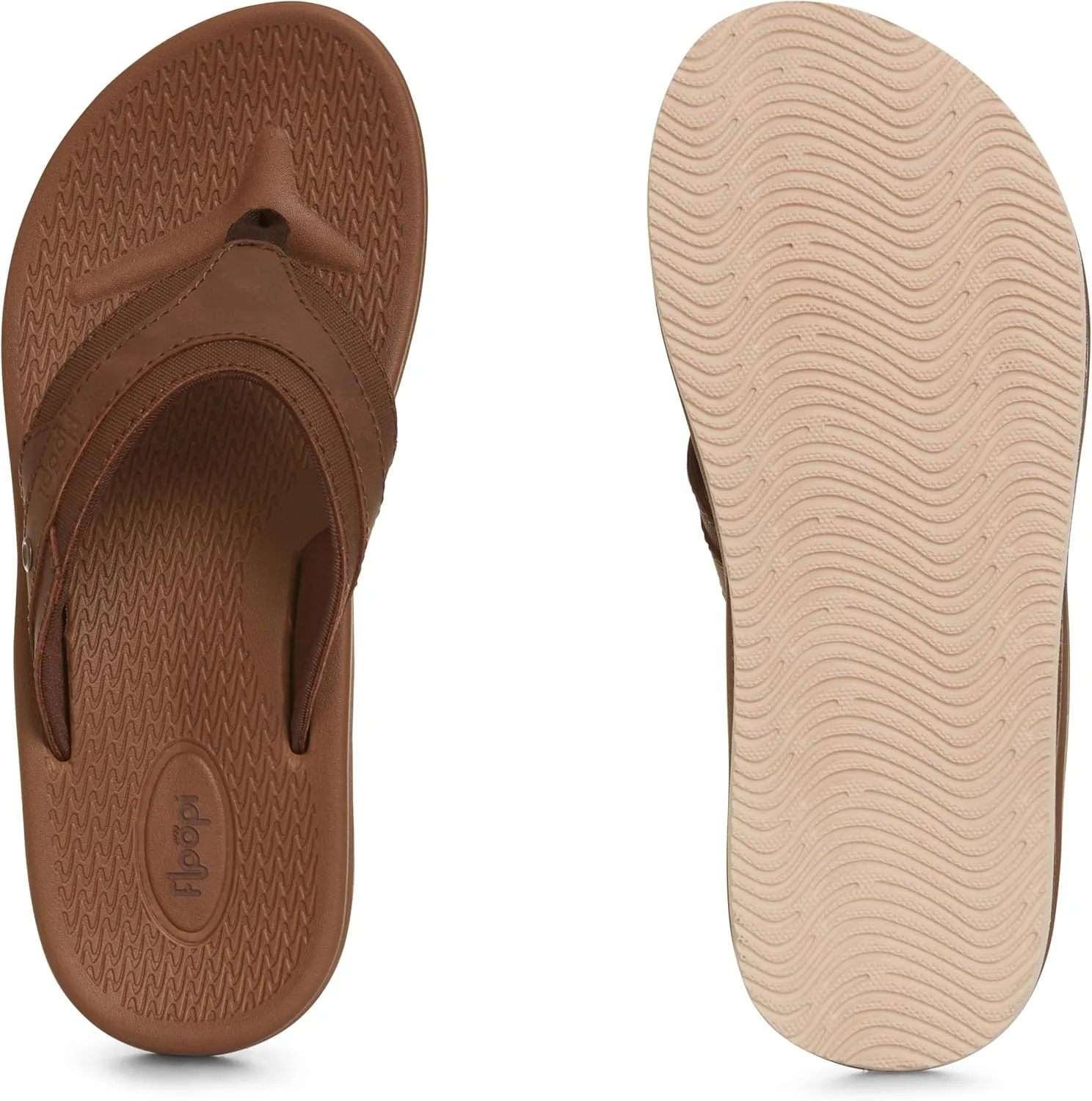 Floopi Flip Flops for Men Texture Soft EVA Footbed Men Beach Sandals With Soft Webbing Toe Post Comfort Fit Sandals with Indoor & Outdoor Anti Skid Soles