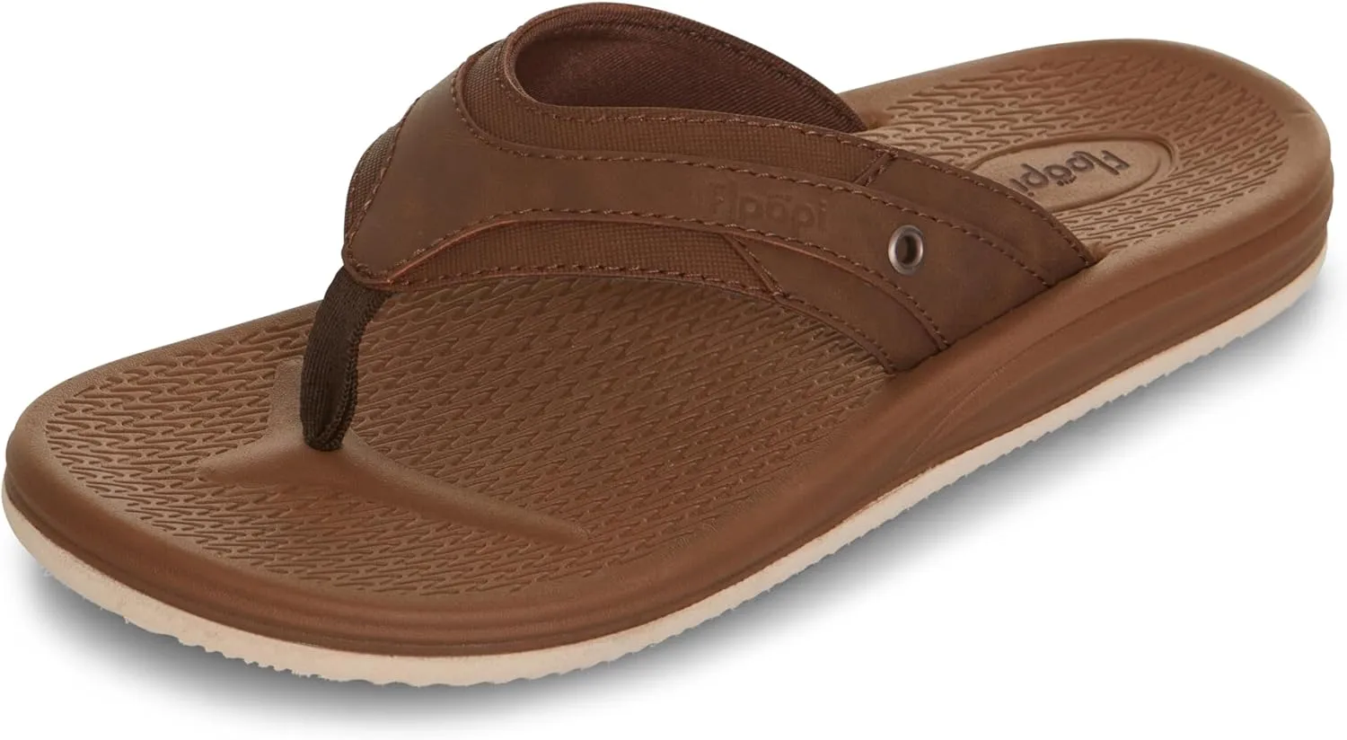 Floopi Flip Flops for Men Texture Soft EVA Footbed Men Beach Sandals With Soft Webbing Toe Post Comfort Fit Sandals with Indoor & Outdoor Anti Skid Soles