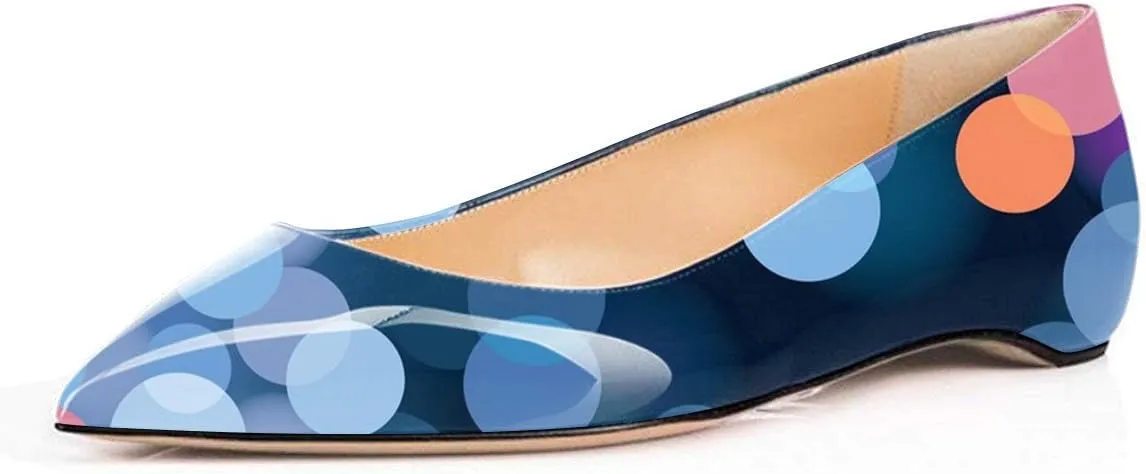 FSJ Women Novelty Pointed Toe Pumps Slip On Multicolored Flats Summer Holiday Casual Dress Shoes Size 4-15 US