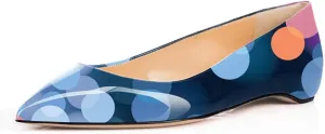 FSJ Women Novelty Pointed Toe Pumps Slip On Multicolored Flats Summer Holiday Casual Dress Shoes Size 4-15 US