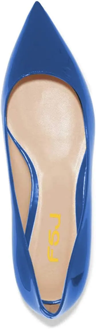 FSJ Women Novelty Pointed Toe Pumps Slip On Multicolored Flats Summer Holiday Casual Dress Shoes Size 4-15 US