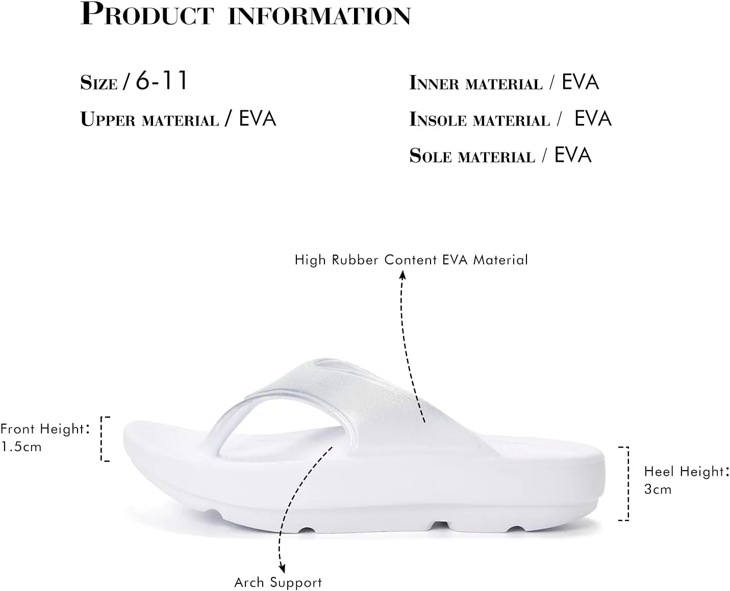 FUNKYMONKEY Women's Thong Flip Flop Ultra Soft Arch Support Sandals