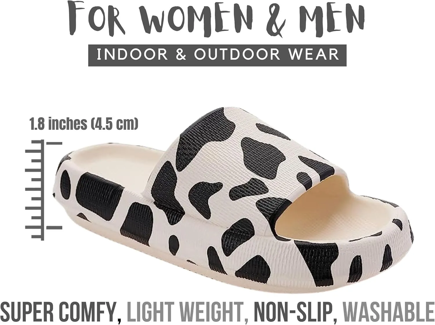 Genuine Pillow Slippers for Women and Men | House Slides Shower Sandals | Extremely Comfy | Cushioned Thick Sole | Cloud Slides | Lightweight Non-Slip Easy to Clean