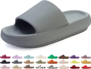 Genuine Pillow Slippers for Women and Men | House Slides Shower Sandals | Extremely Comfy | Cushioned Thick Sole | Cloud Slides | Lightweight Non-Slip Easy to Clean
