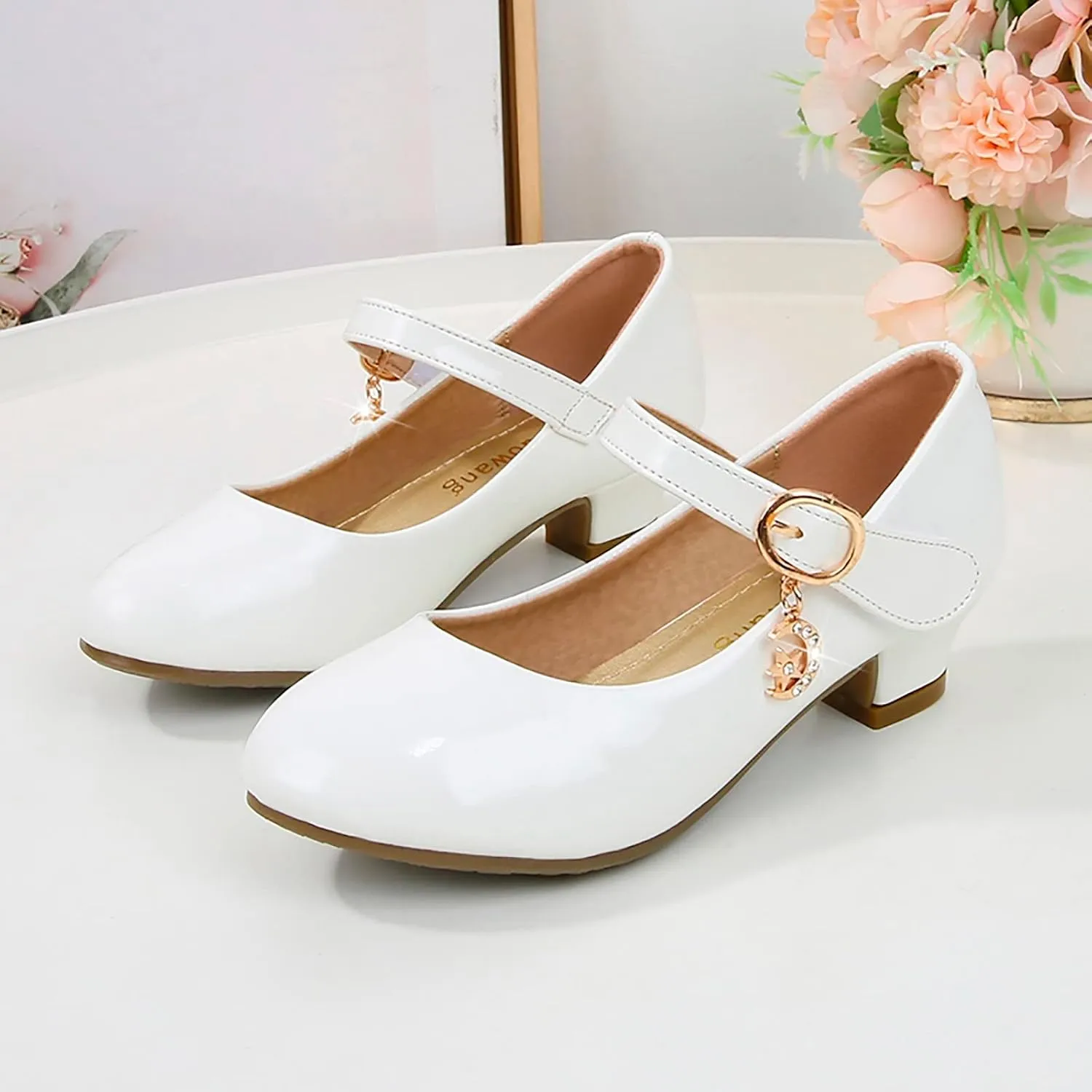 Girls Dress Shoes, 4-13 Years Little Girls Kids High Heel Leather Princess Shoes Wedding School Party Dress Shoes