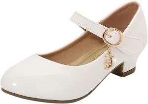 Girls Dress Shoes, 4-13 Years Little Girls Kids High Heel Leather Princess Shoes Wedding School Party Dress Shoes