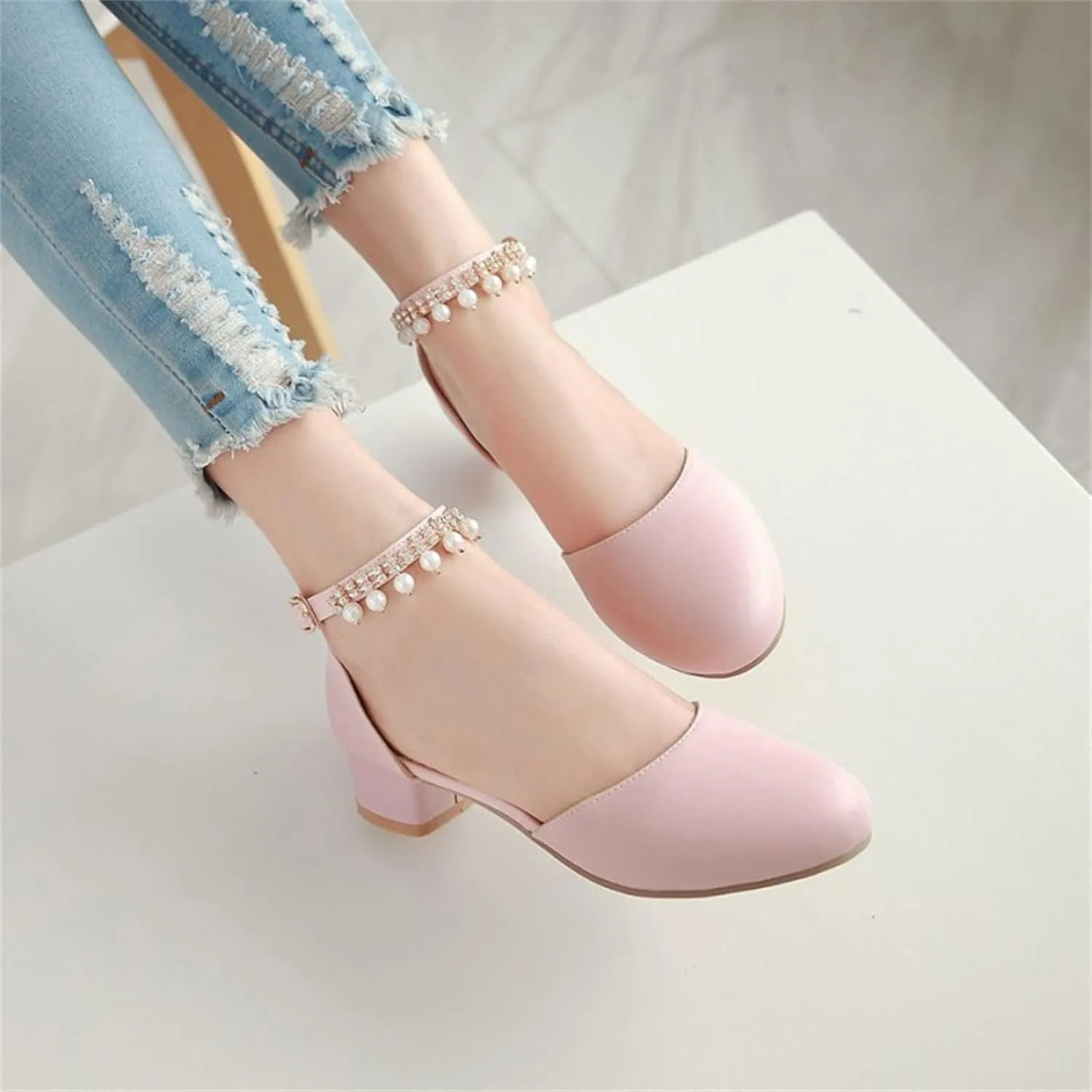 Girls Dress Shoes Mary Jane Shoes for Girls with Low Heel, Princess Flower Ballet Flats for Wedding School Party