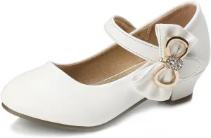 Girls Dress Shoes Toddler Princess Shoes Glitter Flower Little Girl Flats Mary Jane Heels for Party Wedding