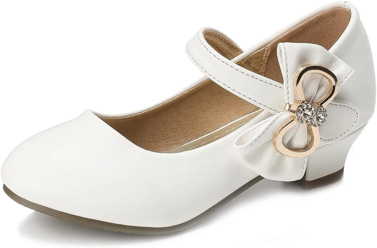 Girls Dress Shoes Toddler Princess Shoes Glitter Flower Little Girl Flats Mary Jane Heels for Party Wedding