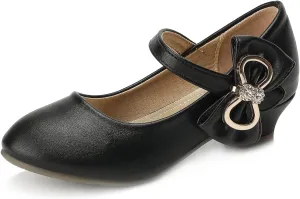Girls Dress Shoes Toddler Princess Shoes Glitter Flower Little Girl Flats Mary Jane Heels for Party Wedding