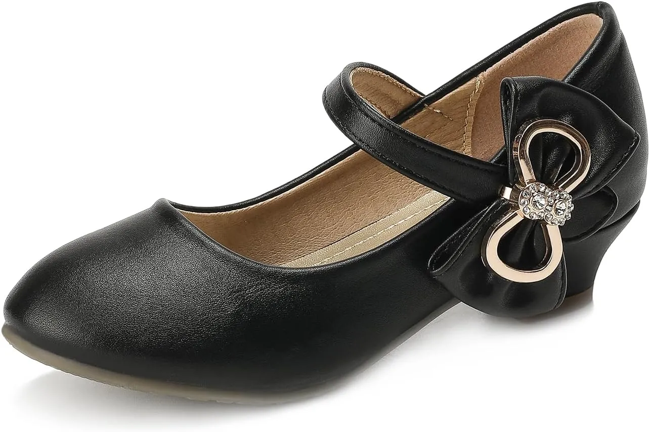 Girls Dress Shoes Toddler Princess Shoes Glitter Flower Little Girl Flats Mary Jane Heels for Party Wedding
