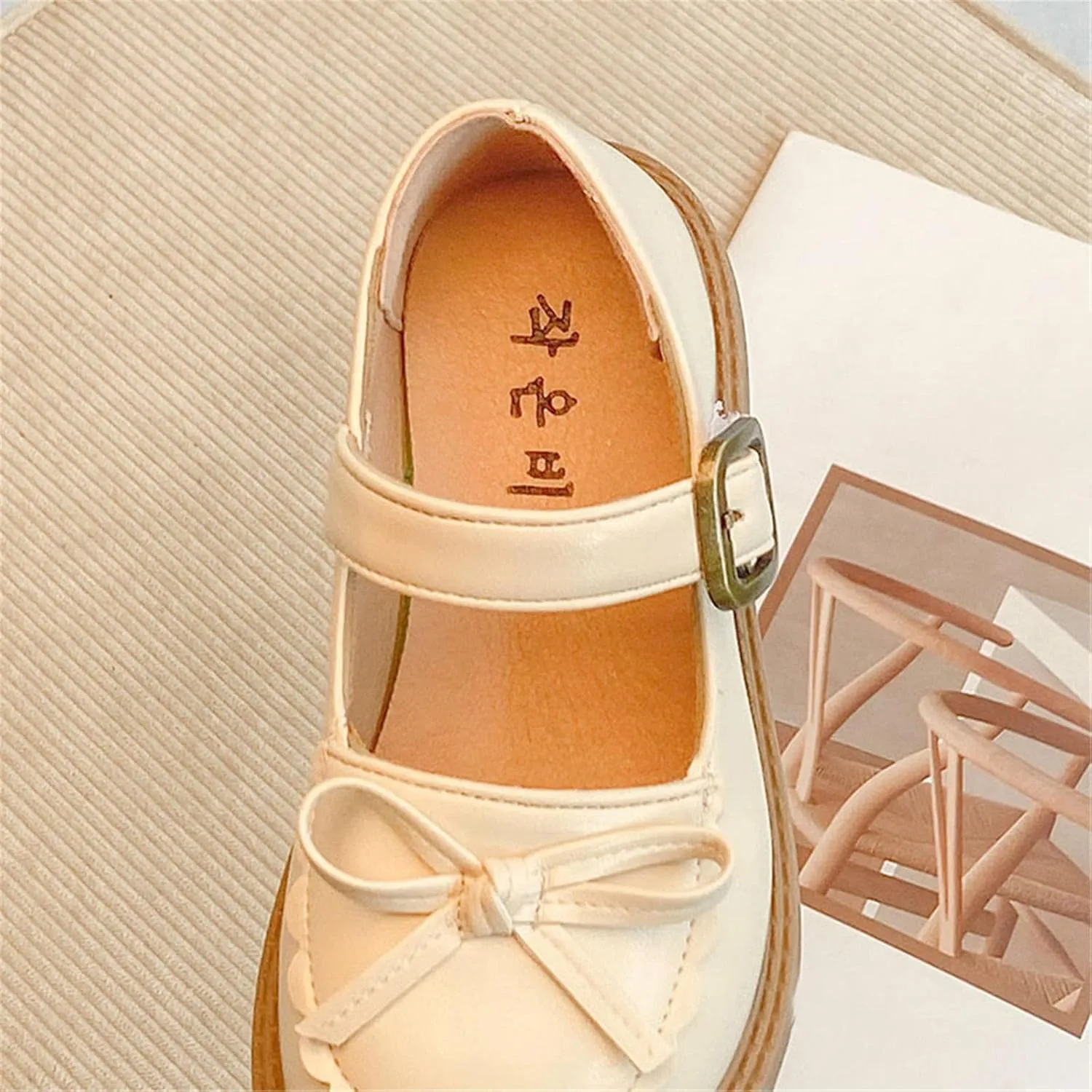 Girls Kids Mary Jane Shoes 𝗟ow Heels Closed Toe Ankle Sandals Childrens Girl Breathable Non Slip Soft Dress Dance Shoes