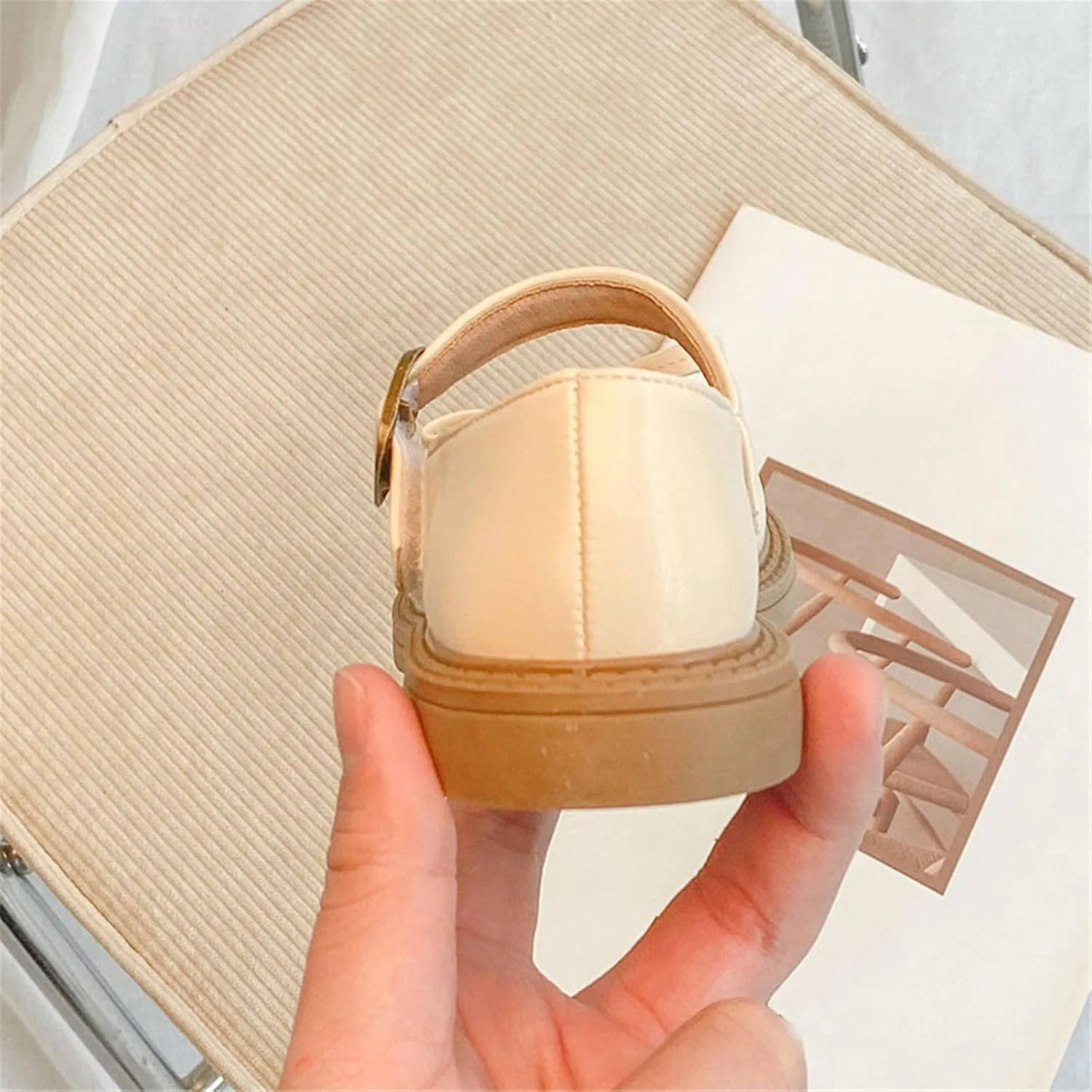 Girls Kids Mary Jane Shoes 𝗟ow Heels Closed Toe Ankle Sandals Childrens Girl Breathable Non Slip Soft Dress Dance Shoes