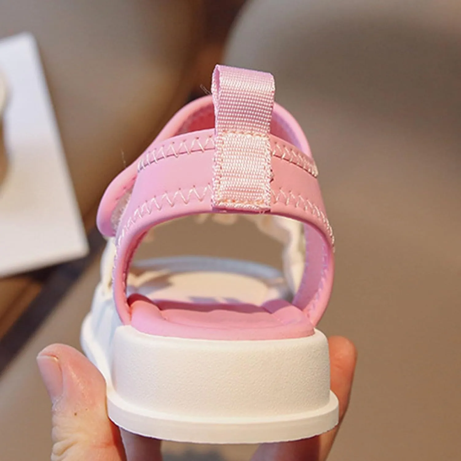 Girls' Sandals Summer Children's Soft Sole Shoes Pearl Decoration Fashion Girls' Bow Princess Toddler Glitter Sandals