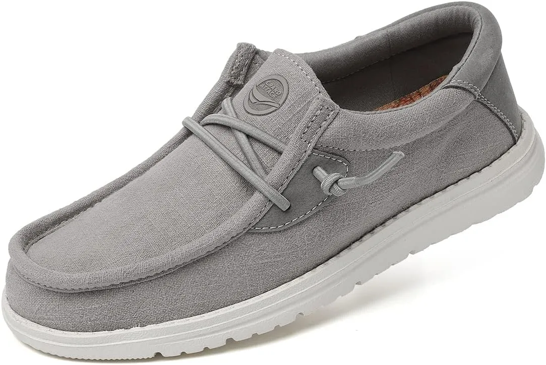 Grand Attack Men's Walking Boat Shoes-Slip On&Lace Up Casual Loafers, Comfortable & Lightweight Work Shoes | for Home, Leisure Travel, Driving Shoes