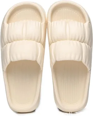GRFIT Bathroom Slippers Pleated Summer Petal Slippers for Women, House Slippers with Silent Sandals, Outdoor Slippers for Women Fashion Shower Sandals