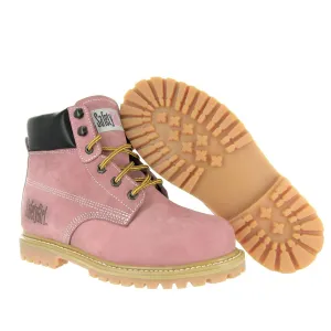 GS003-Lt Pink-7.5M Steel Toe Work Boots - Light Pink - 7.5M, English, Capacity, Volume, Leather, 7.5M, Pink ()