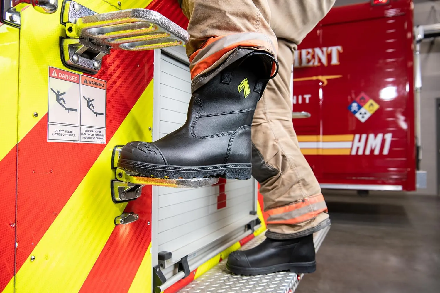 HAIX Fire Hunter USA Waterproof Composite-Toed Firefighting Boots with Anti-Slip Sole and Cushioned Insole