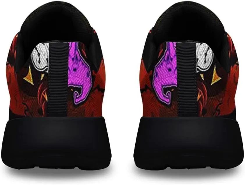 Halloween Shoes for Women Men, Pumpkin Print Lace Up Walking Sneakers, Running Shoes Gym Sports Athletic Trail Sneakers