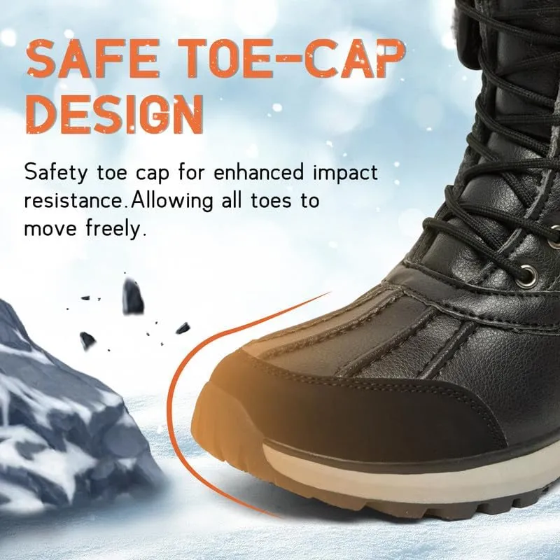 Hanani Womens Snow Boots Warm Fur Lined Winter Boots Anti Slip Ankle Boots Mid Calf Snowboots Waterproof and Cold-Resistant Outdoor Walking Shoes for Women