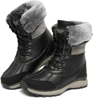 Hanani Womens Snow Boots Warm Fur Lined Winter Boots Anti Slip Ankle Boots Mid Calf Snowboots Waterproof and Cold-Resistant Outdoor Walking Shoes for Women