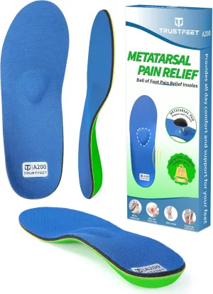 Heavy Duty Support Metatarsal Pain Relief Insoles for Metatarsalgia,Morton's Neuroma,Ball of Foot Pain Relief,Plantar Fasciitis,Arch Support Orthotics Shoe Inserts for Man Women