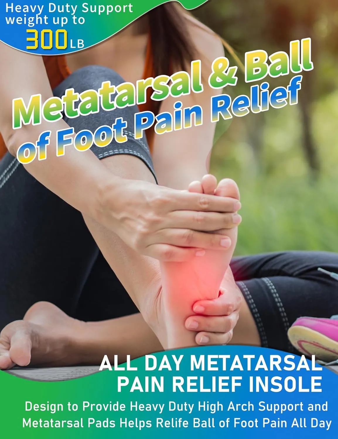 Heavy Duty Support Metatarsal Pain Relief Insoles for Metatarsalgia,Morton's Neuroma,Ball of Foot Pain Relief,Plantar Fasciitis,Arch Support Orthotics Shoe Inserts for Man Women