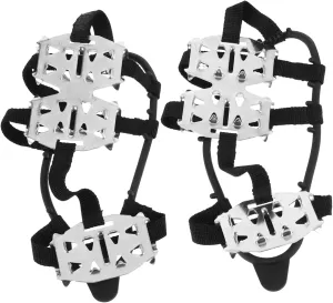 Homoyoyo 1 Pair Crampons Ice Cleats for Shoes and Boots Steel Grippers Shoe Spikes Grips Traction for Ice Snow Winter Hiking Climbing