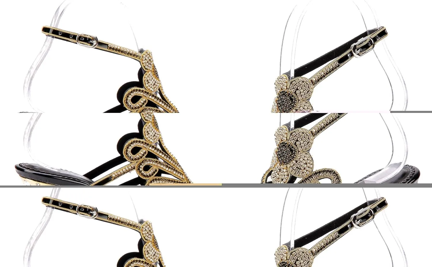 Honeystore Women's Peacock Shaped Pattern Handmade Rhinestone Sandals